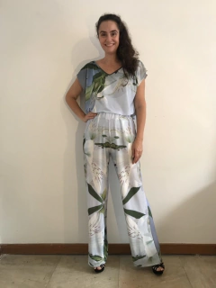 Calça Reta Jersey Lirio Branco - comprar online