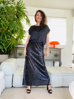 Saia Reta Paetê Preto on internet