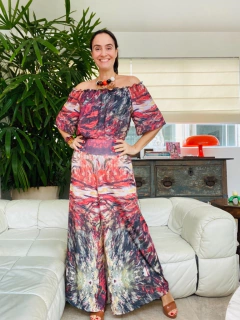 Imagem do Blusa Cigana Crepe Monet Vermelho