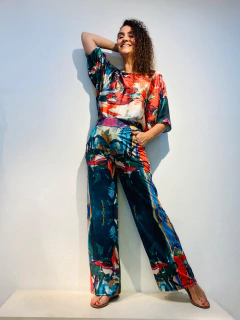 Calça Reta Jersey Joan Green