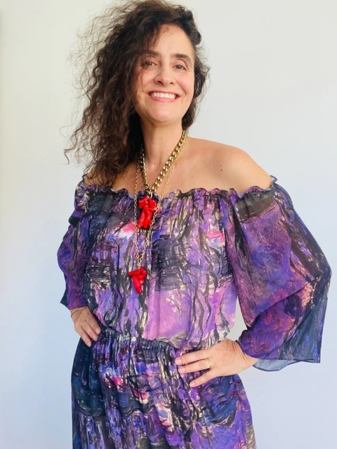 Blusa Bufante Chiffon Monet Lilás