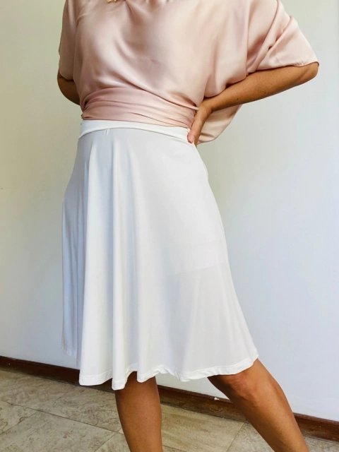 Saia Mini Rodada Jersey Branco