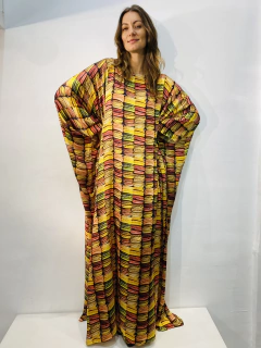 Vestido Maxi Longo Cetim Macarrom - ALESSA