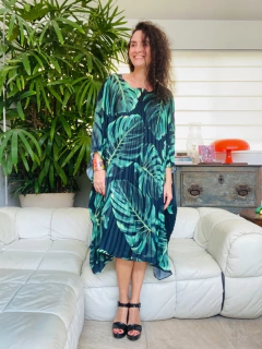 Vestido Plissado Crepe Costela de Adão on internet