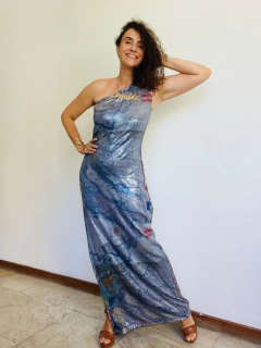 Vestido Ombro Só Longo Paetê Italia - online store