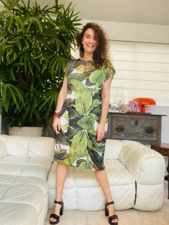 Vestido Curto Kaftan Cetim Bananeira na internet