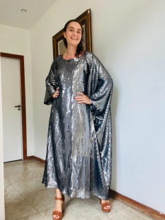 Vestido Maxi Longo Paetê Grafite - comprar online