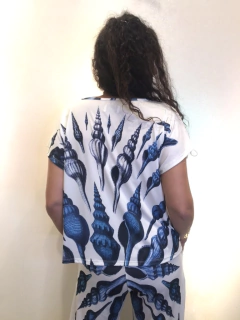 Camiseta Kaftan V Jersey Concha Azul