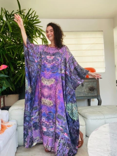 Vestido Maxi Longo Cetim Monet Lilás - online store