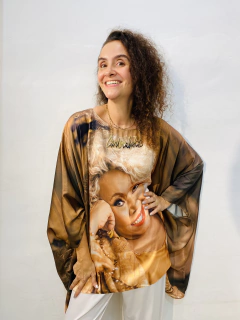 Camiseta Maxi Cetim Alcione Dourada - buy online