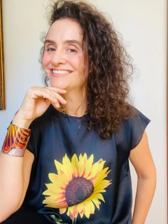 Camiseta Kaftan Cetim Girassol - loja online