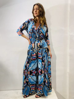 Macacão Sereia Jersey Folhagem Azul on internet