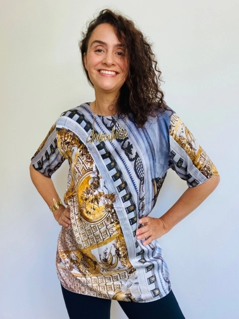 Camiseta Básica Seda Pura Cupula Ouro