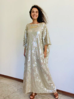 Vestido Maxi Longo Paetê Perola - loja online