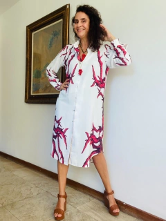 Vestido Chemise Crepe Coral na internet