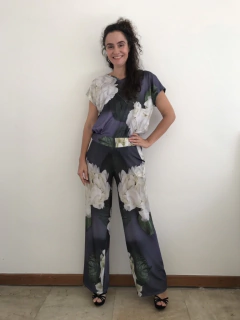 Calça Reta Jersey Hortênsia Cinza na internet