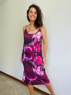 Vestido Alcinha Jersey Orquídea Vinho - ALESSA