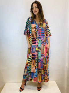 Macacào Cargo Crepe Xadrez - comprar online