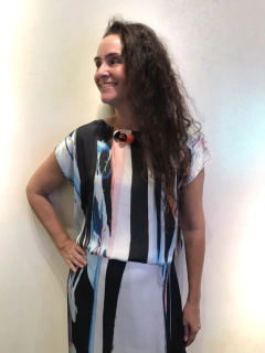 Camiseta kaftan Cetim Ganesha Azul - comprar online