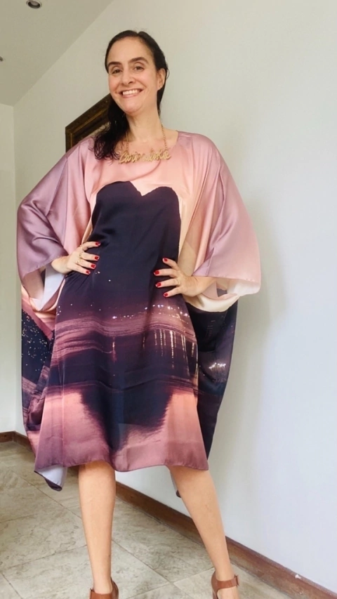 Vestido Maxi Curto Cetim Morro Dois Irmãos