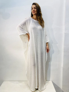 Vestido Maxi Longo Paetê Branco