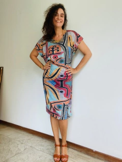 Vestido Kaftan Jersey Paul Klee Rosa na internet