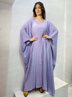 Vestido Plissado Longo Crepe Lavanda - online store