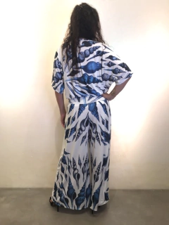 Imagem do Calça Evasê Jersey Concha Azul