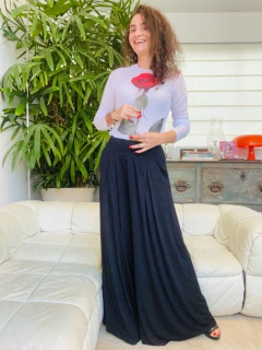 Blusa Pele Tule Rosa Branca na internet