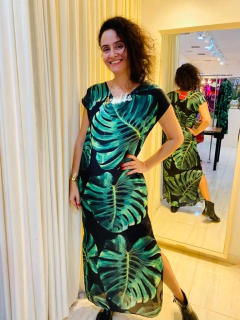 Vestido Kaftan Longo Cetim Costela de Adão on internet