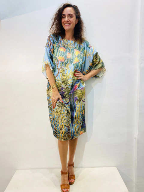 Vestido T Curto Cetim Arara Verde