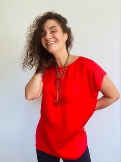 Imagem do Camiseta Kaftan Cetim Vermelho