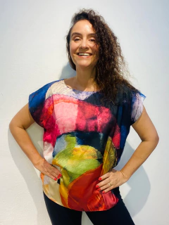 Camiseta Kaftan Cetim Kupkla - ALESSA