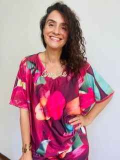 Image of Camiseta Morcego V Jersey Orquídea Vermelho