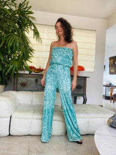 Macacão Paetê Verde Água - buy online