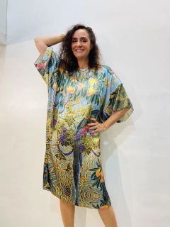 Vestido T Curto Cetim Arara Verde - ALESSA