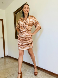 Vestido Laço Bojo Mini Seda Cotrino - ALESSA