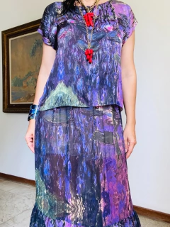 Saia Babado Longa Monet Lilás - buy online