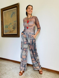 Calça Reta Jersey Paul Klee Cinza - loja online