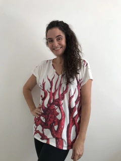 Camiseta Kaftan Jersey Coral - loja online