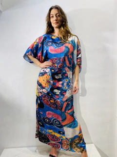 Vestido T Longo Cetim Arabesco - ALESSA