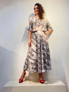 Saia Evasê Tafetá Zebra