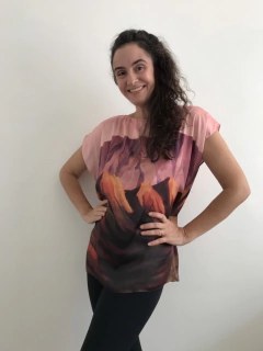 Camiseta Kaftan Cetim Falésia