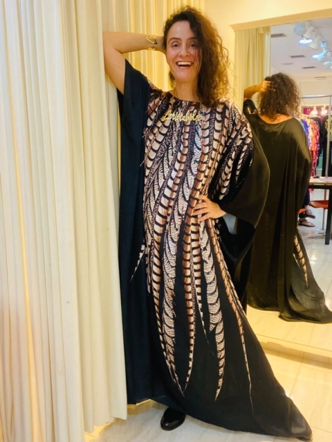 Vestido Maxi Longo Cetim Faisão Preto