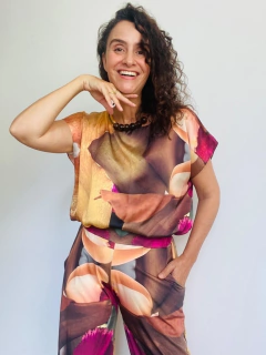 Camiseta Kaftan Cetim Orquidea Amarelo - buy online