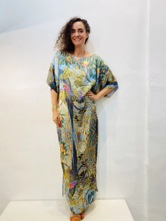 Vestido T longo Cetim Arara Verde on internet