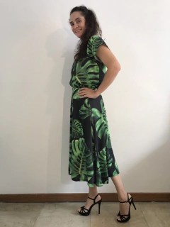 Image of Saia Midi Evasê Jersey Costela de Adão