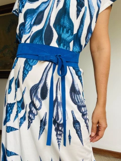 Vestido Kaftan Jersey Concha Azul on internet