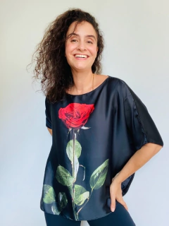 Image of Camiseta Morcego Cetim Rosa Preta