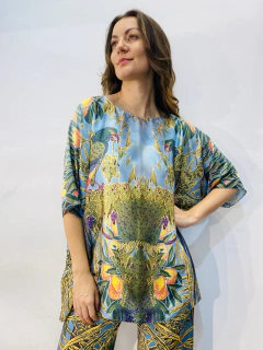 Image of Camiseta Morcego Cetim Arara Verde